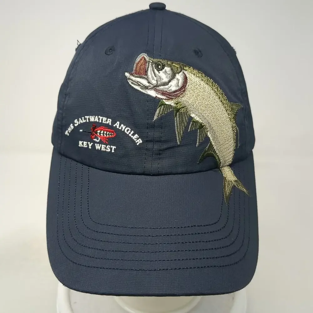 The Saltwater Angler Baseball Cap Blue One Size Embroidered Fish Key West Hat